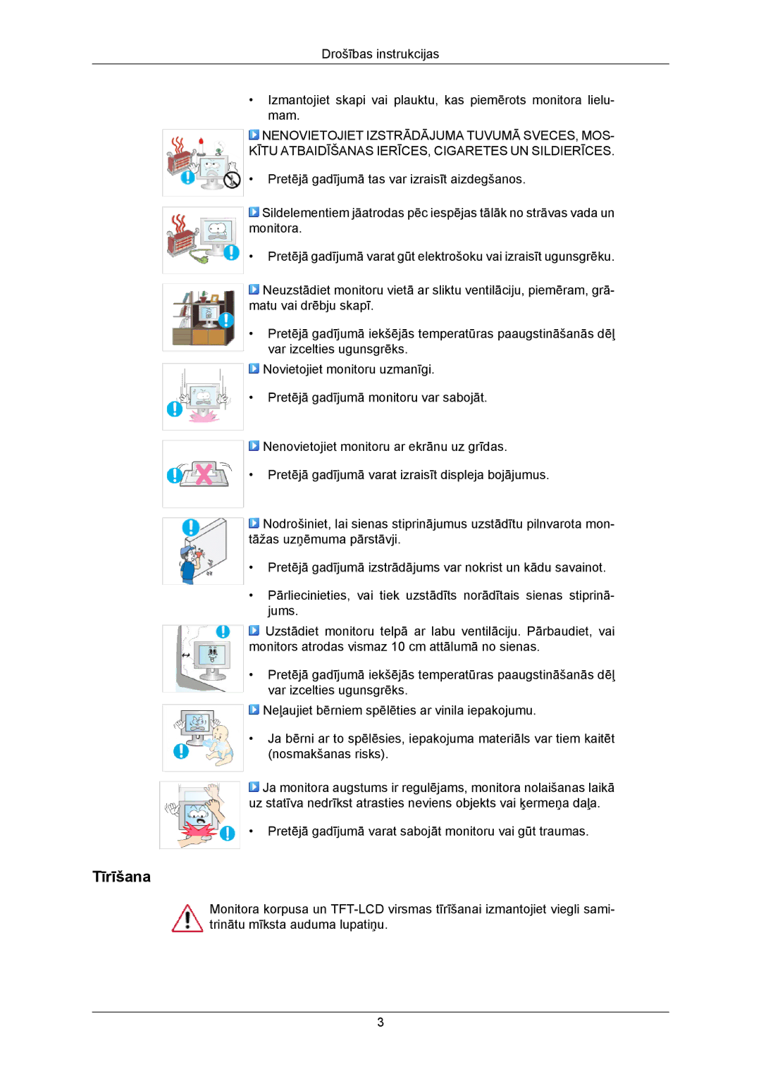 Samsung LS23MYZABC/EDC, LS23MYZABCA/EN manual Tīrīšana 