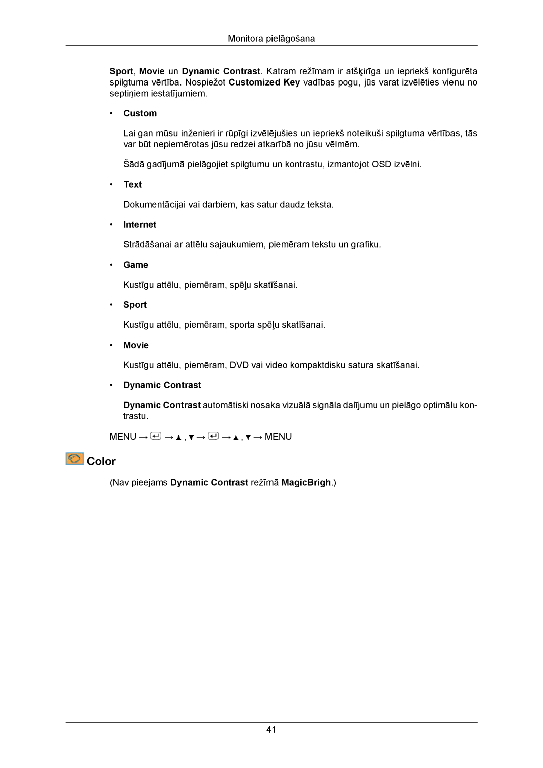 Samsung LS23MYZABCA/EN, LS23MYZABC/EDC manual Color 