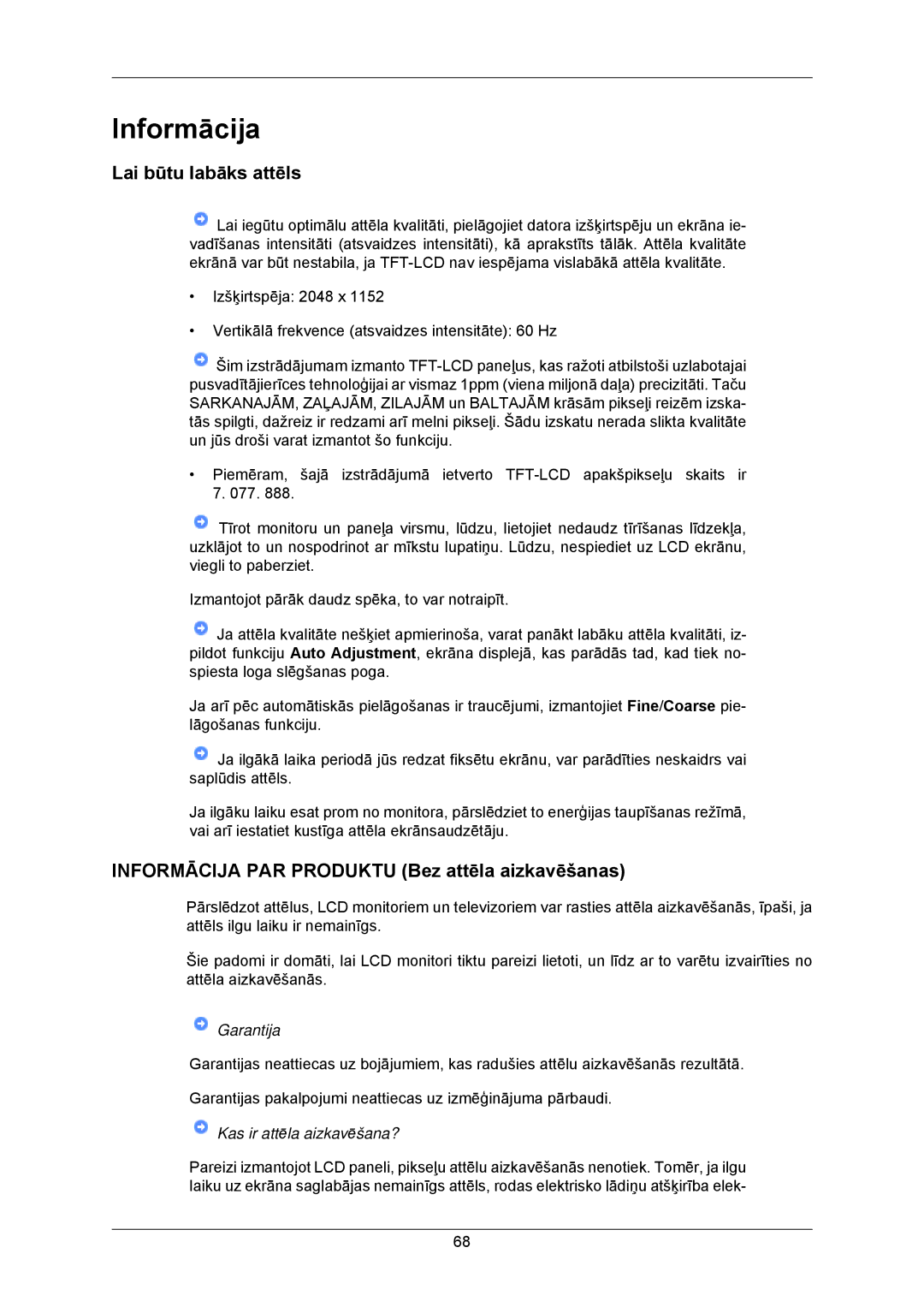 Samsung LS23MYZABC/EDC, LS23MYZABCA/EN manual Lai būtu labāks attēls, Informācija PAR Produktu Bez attēla aizkavēšanas 