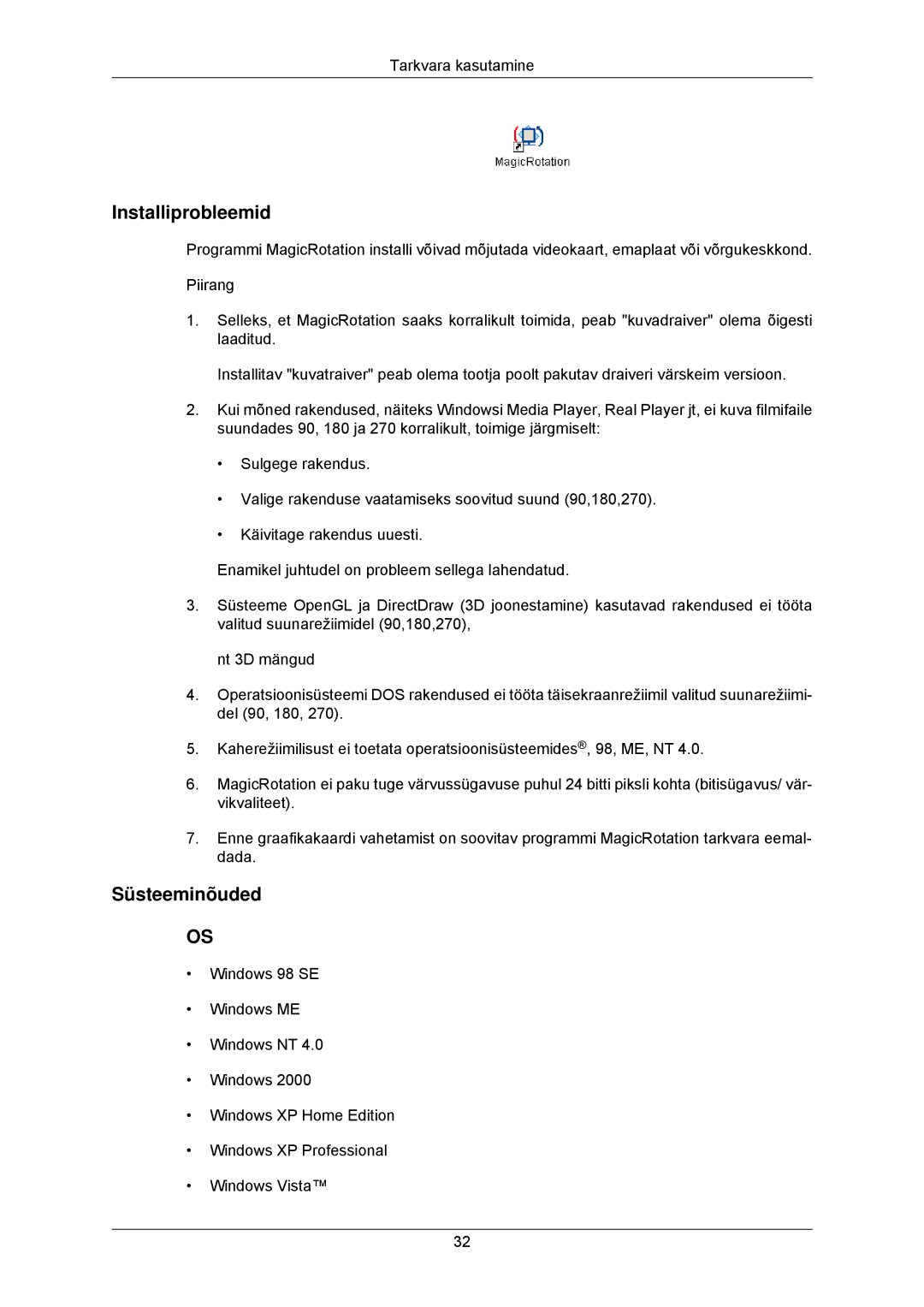 Samsung LS23MYZABCA/EN, LS23MYZABC/EDC manual Tarkvara kasutamine 