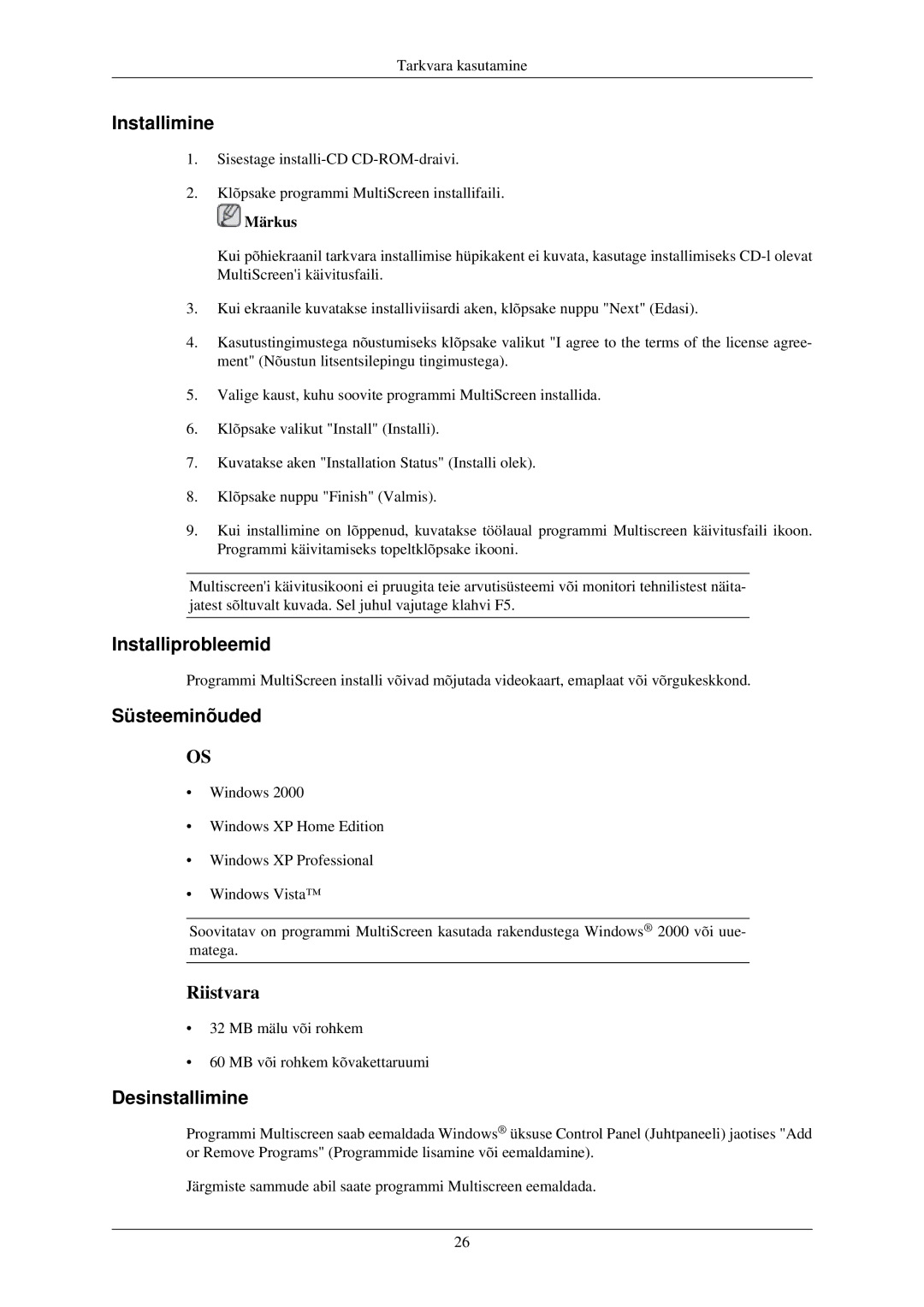 Samsung LS23MYZABCA/EN, LS23MYZABC/EDC manual Riistvara 