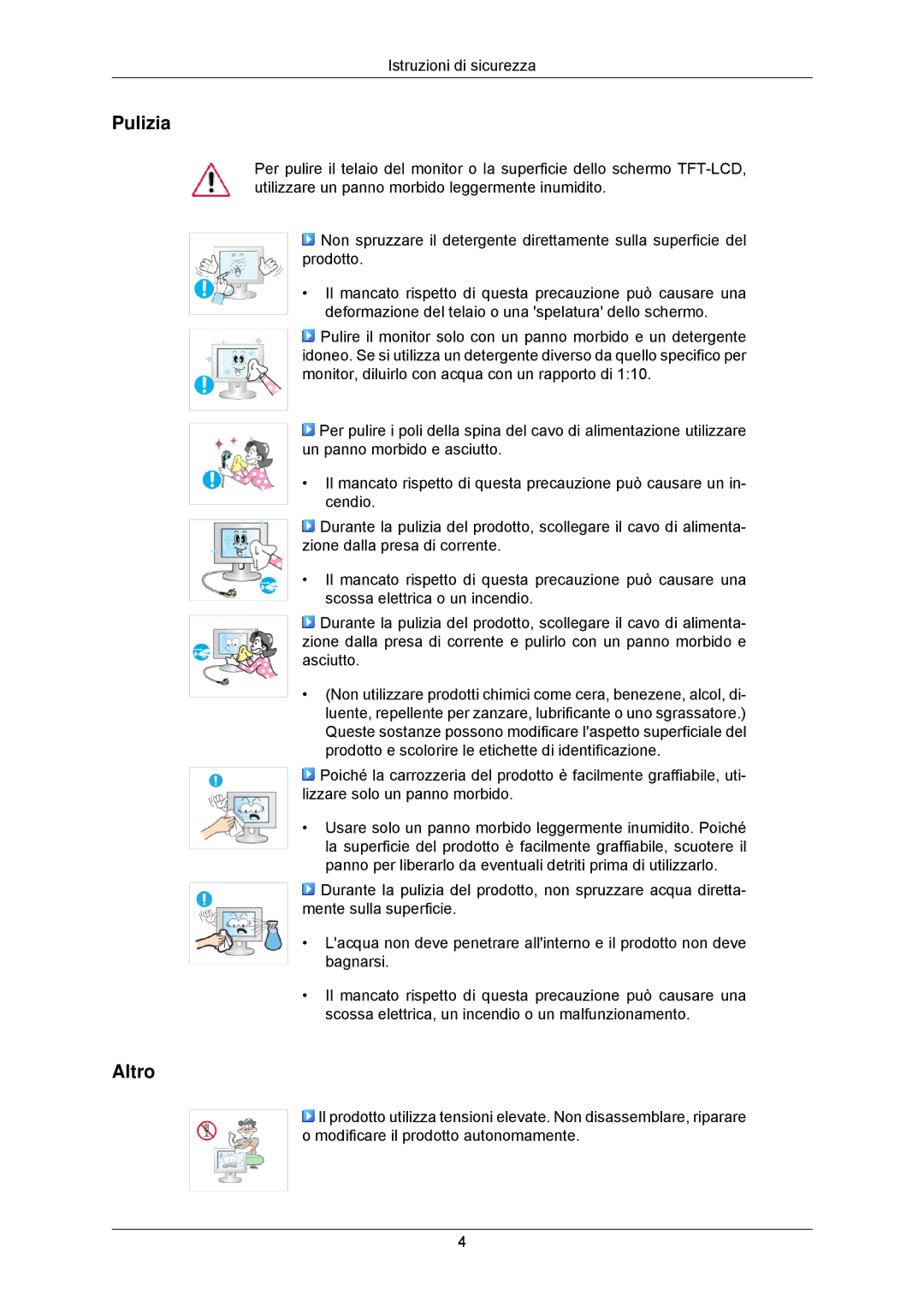 Samsung LS23MYZABC/EDC manual Pulizia, Altro 