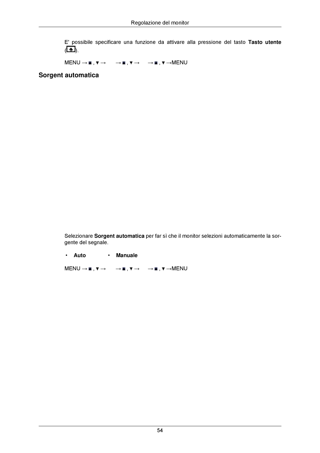 Samsung LS23MYZABC/EDC manual Sorgent automatica, Auto Manuale 