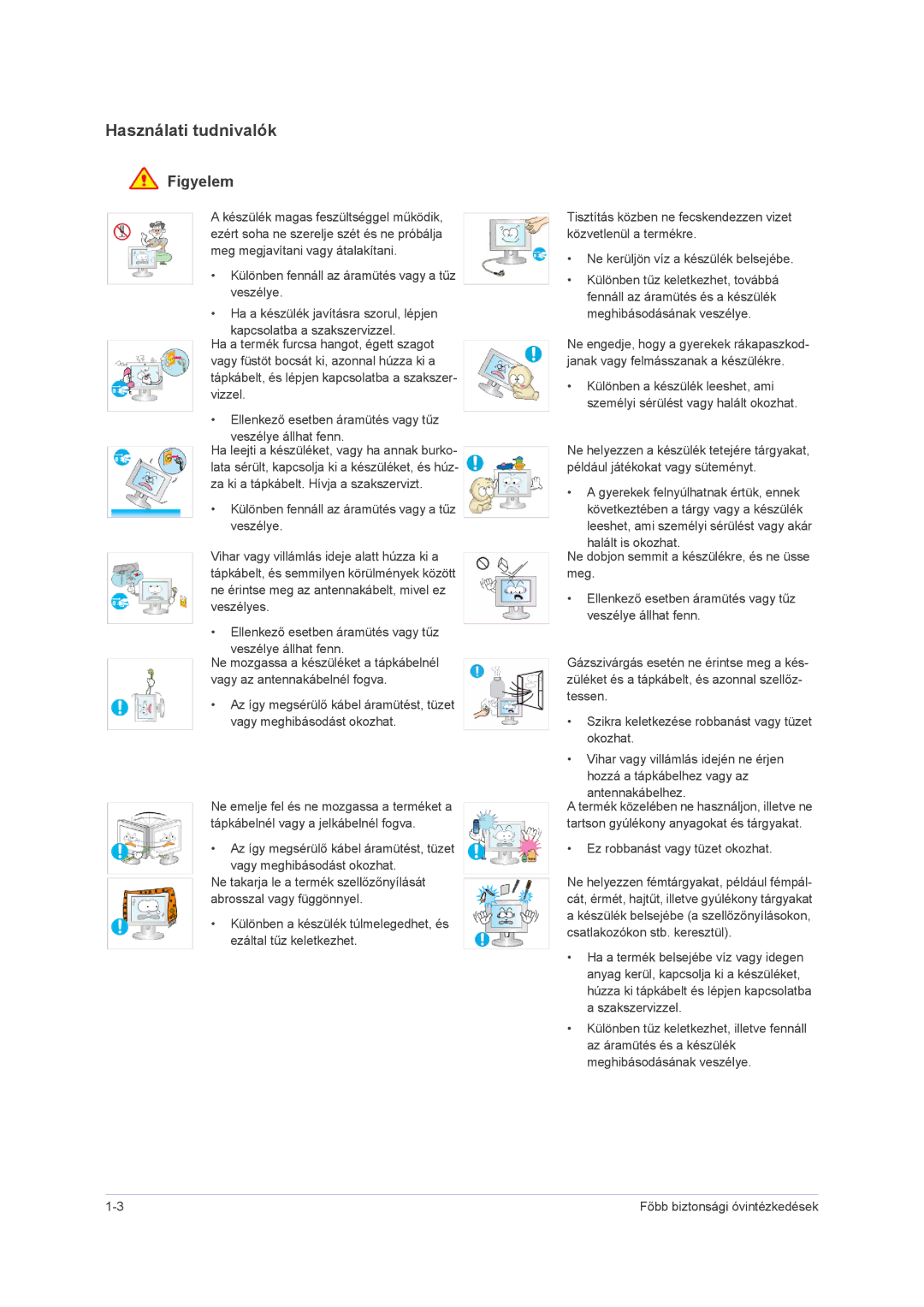 Samsung LS23NVMABW/ZA, LS23NVMAB5/EN, LS23NVMAH5SEN manual Használati tudnivalók 