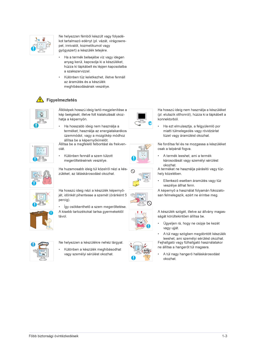 Samsung LS23NVMAB5/EN, LS23NVMAH5SEN, LS23NVMABW/ZA manual Figyelmeztetés 