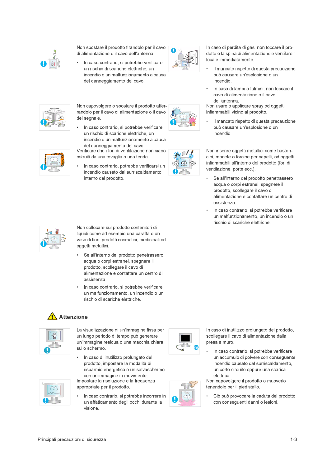 Samsung LS23NVMAB5/EN manual Attenzione 