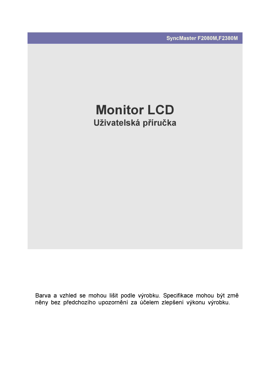 Samsung LS23NVMAB5/EN manual Monitor LCD 