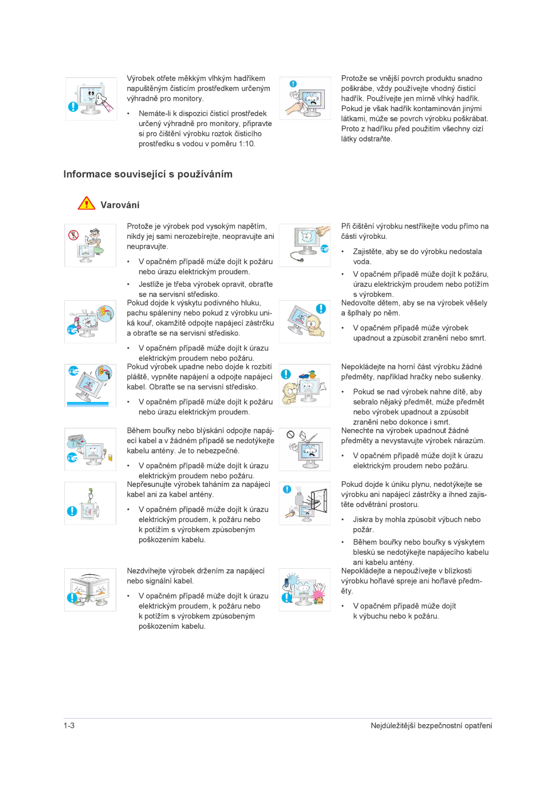 Samsung LS23NVMAB5/EN manual Informace související s používáním 