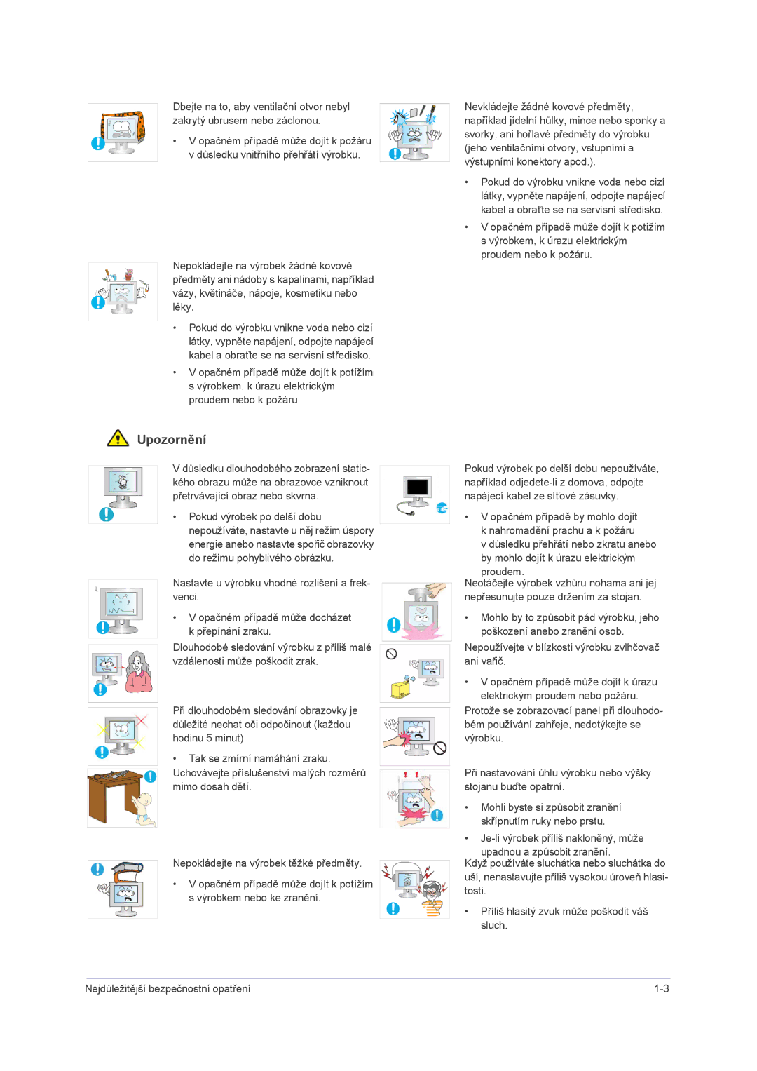 Samsung LS23NVMAB5/EN manual Upozornění 