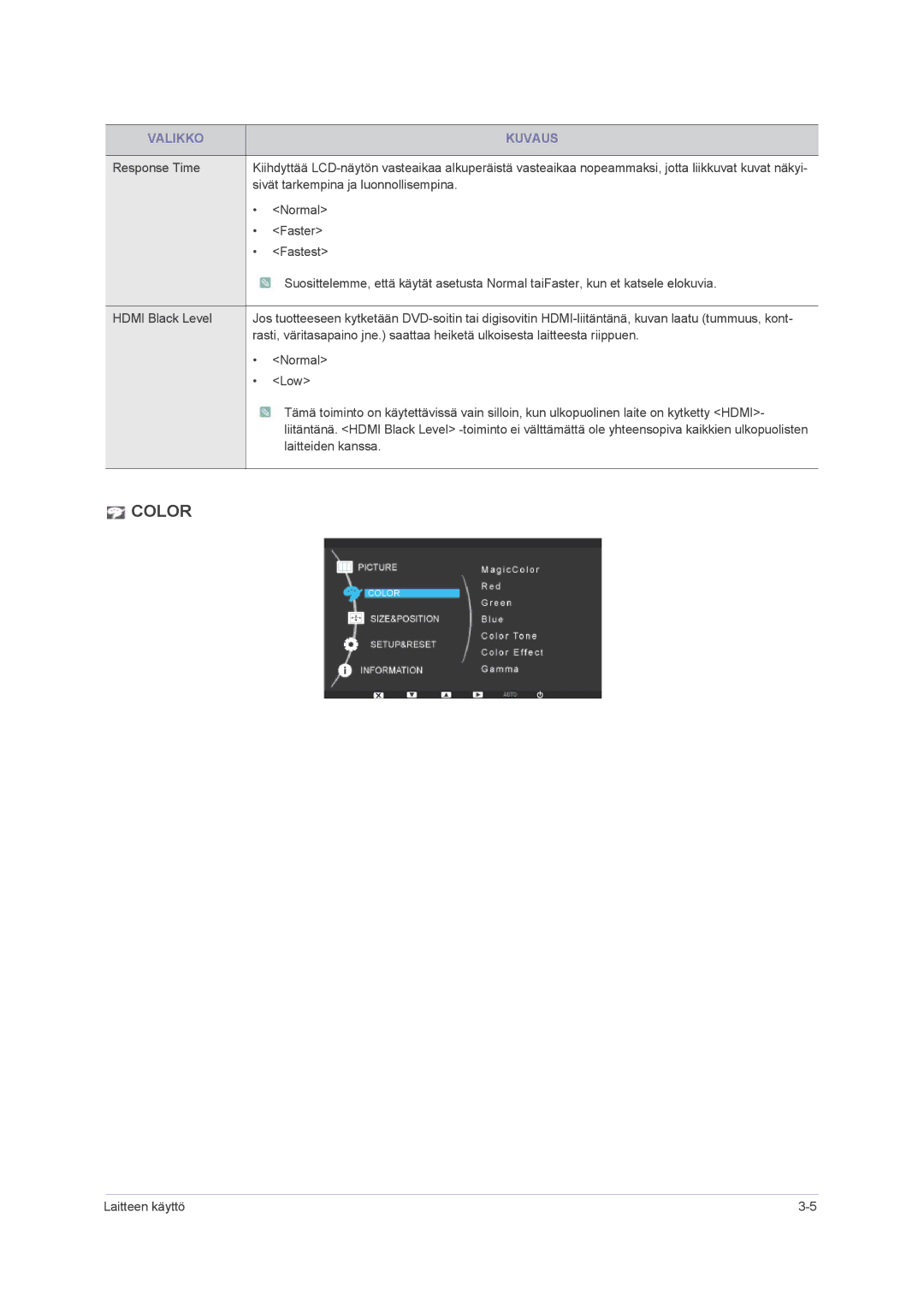 Samsung LS23NVMAB5/EN manual Color 