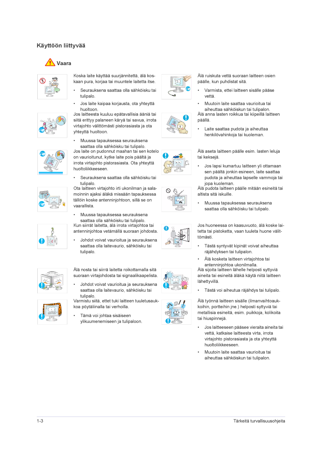 Samsung LS23NVMAB5/EN manual Käyttöön liittyvää 