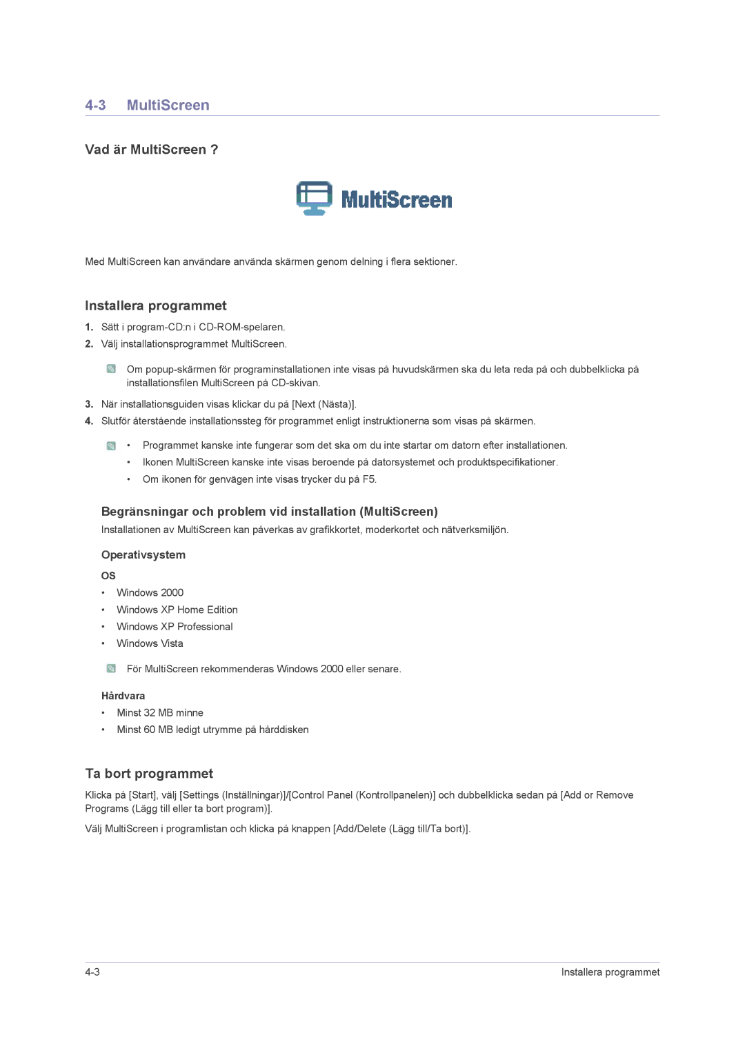 Samsung LS23NVMAB5/EN manual Vad är MultiScreen ? 