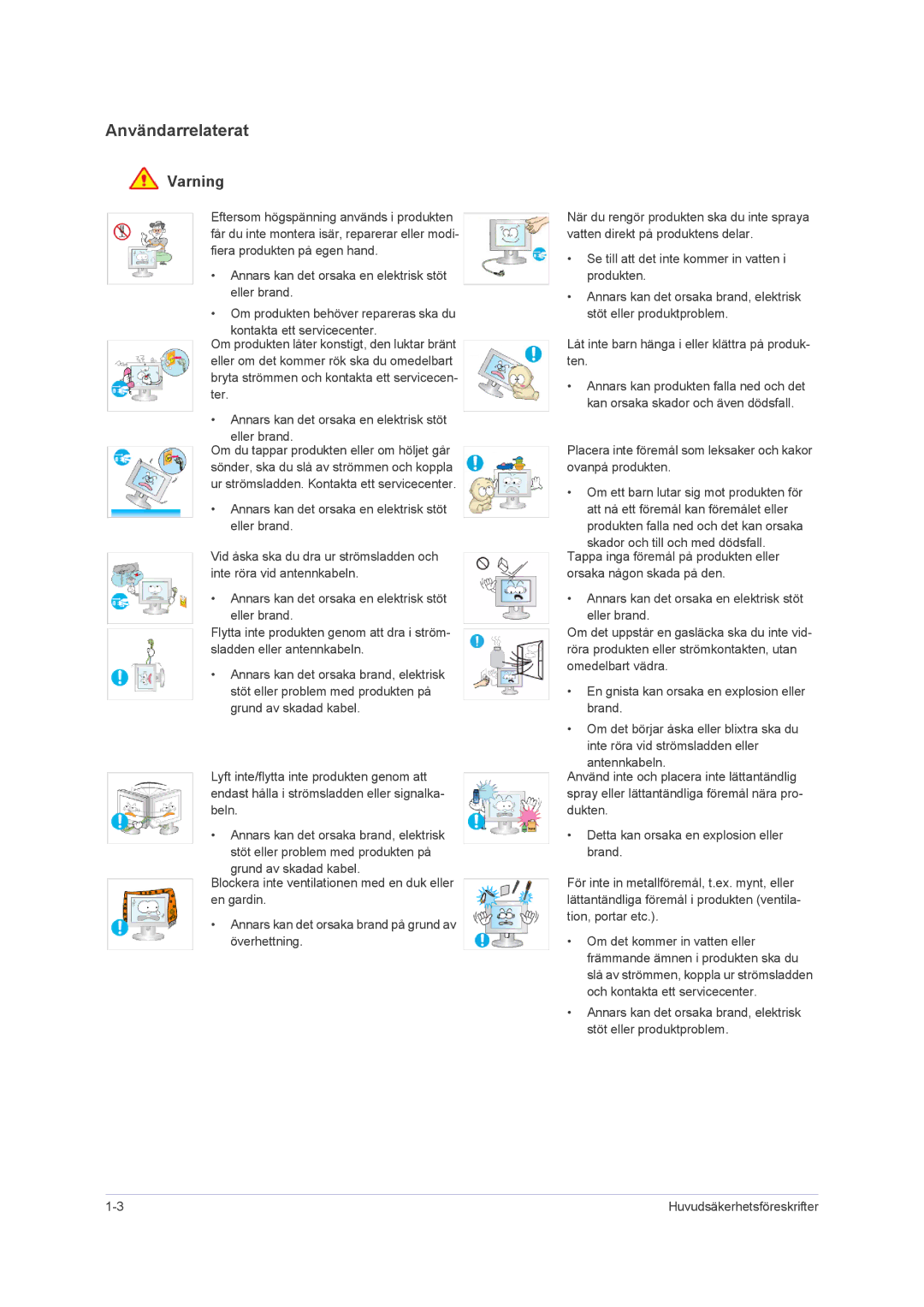 Samsung LS23NVMAB5/EN manual Användarrelaterat 