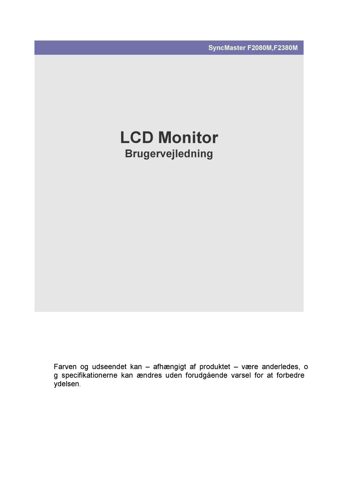 Samsung LS23NVMAB5/EN manual LCD Monitor 