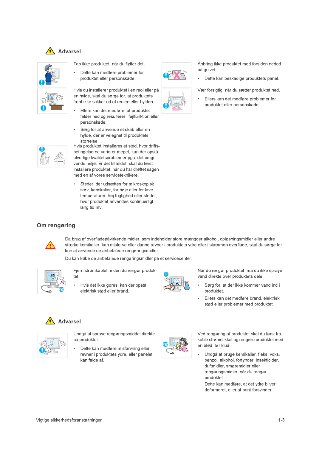 Samsung LS23NVMAB5/EN manual Om rengøring 