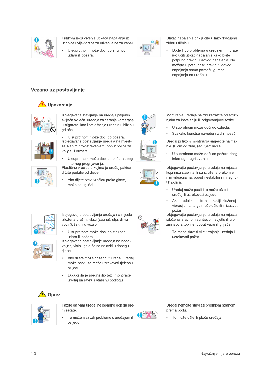 Samsung LS23NVMAB5/EN manual Vezano uz postavljanje 