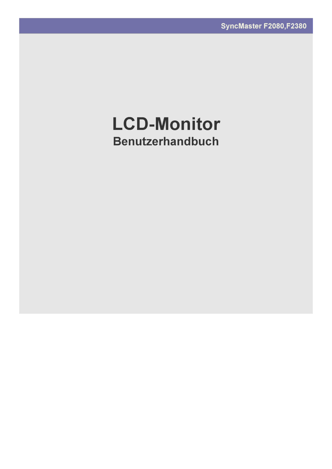 Samsung LS23NVTABW/EN manual LCD Monitor 