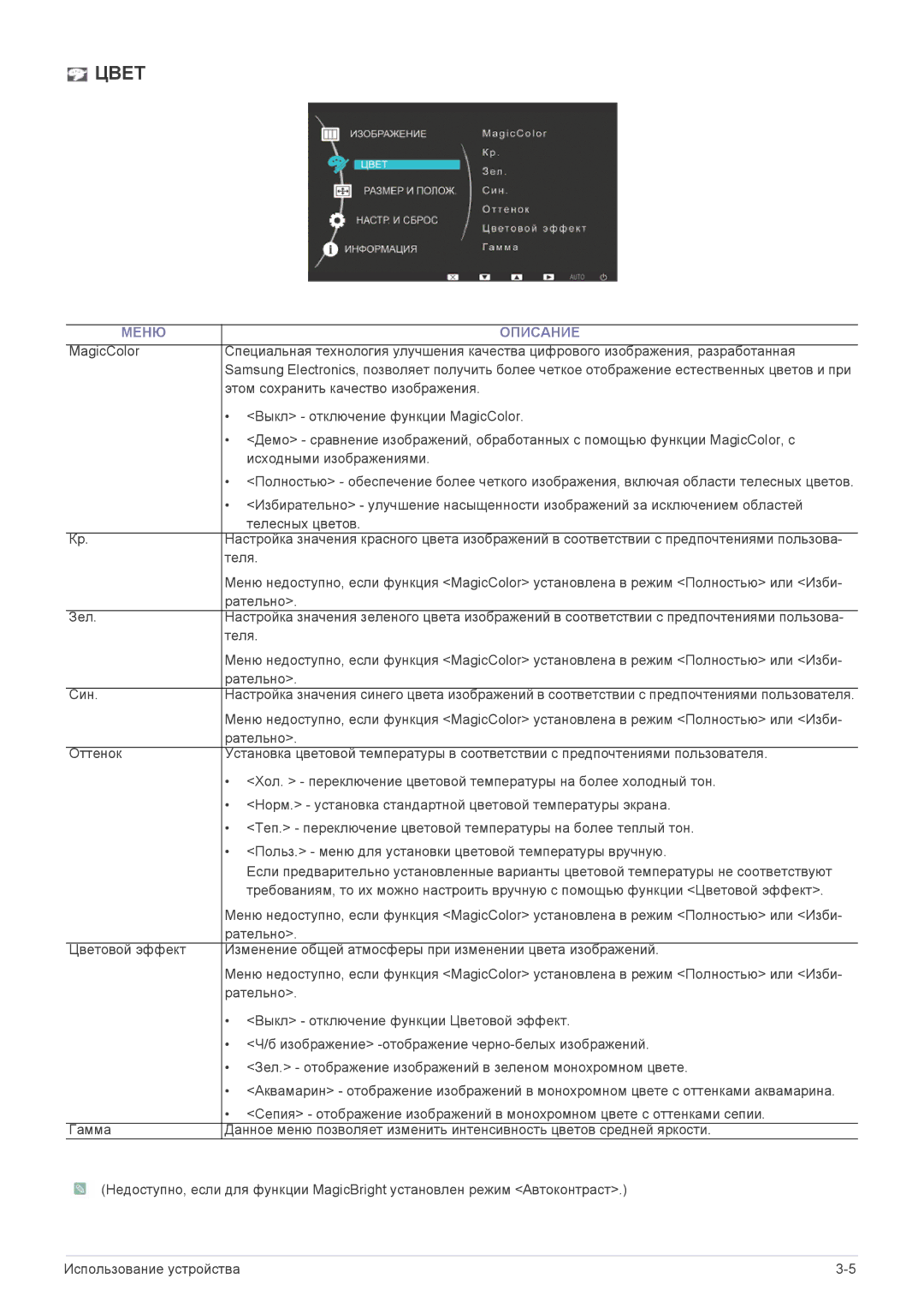 Samsung LS20NVTABW/EN, LS23NVTABW/EN manual Цвет 