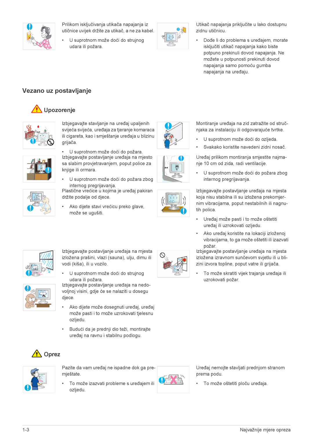 Samsung LS23NVTABW/EN manual Vezano uz postavljanje 