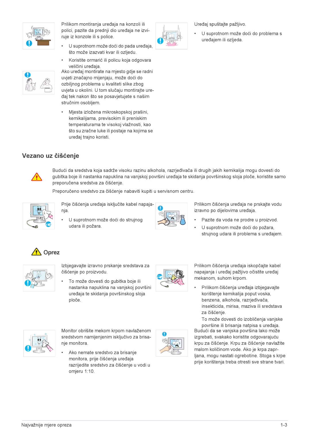 Samsung LS23NVTABW/EN manual Vezano uz čišćenje 