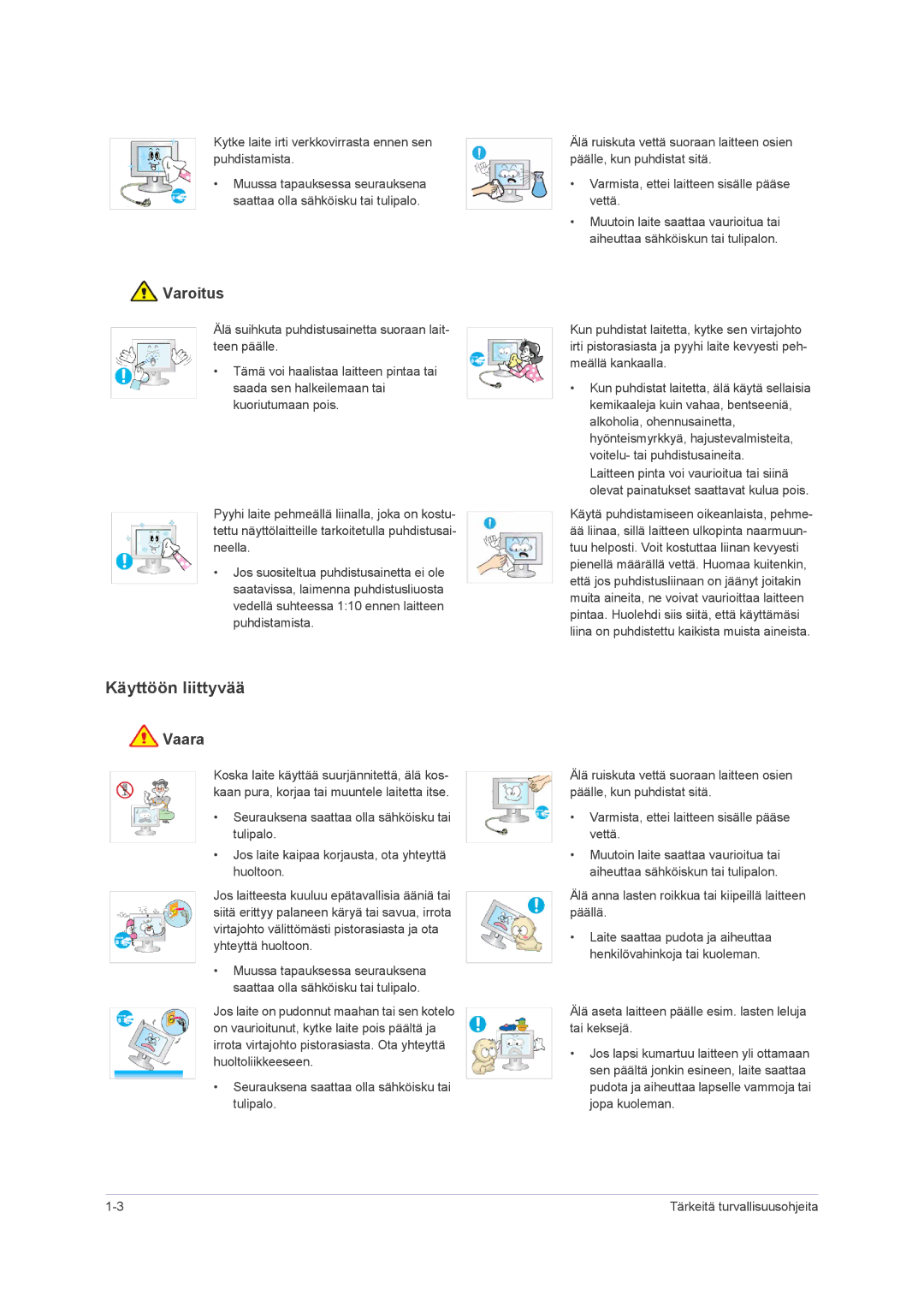 Samsung LS23PUHKF/EN, LS22PUHKFY/EN, LS22PUHKF/EN, LS24PUHKF/EN manual Käyttöön liittyvää 