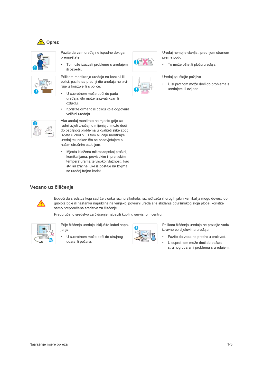 Samsung LS24PUHKF/EN, LS23PUHKF/EN, LS22PUHKFY/EN, LS22PUHKF/EN manual Vezano uz čišćenje 