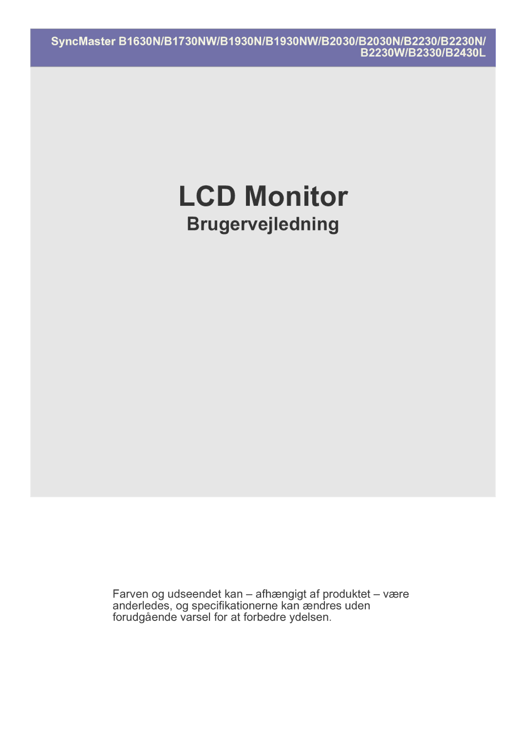 Samsung LS23PUHKF/EN manual LCD Monitor 