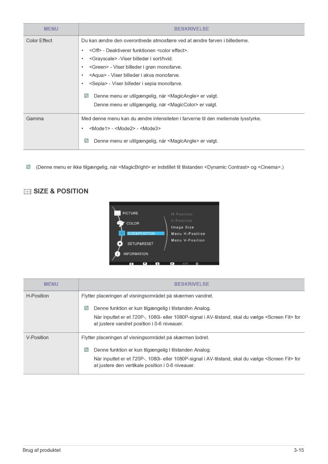 Samsung LS23PUHKF/EN manual Size & Position 