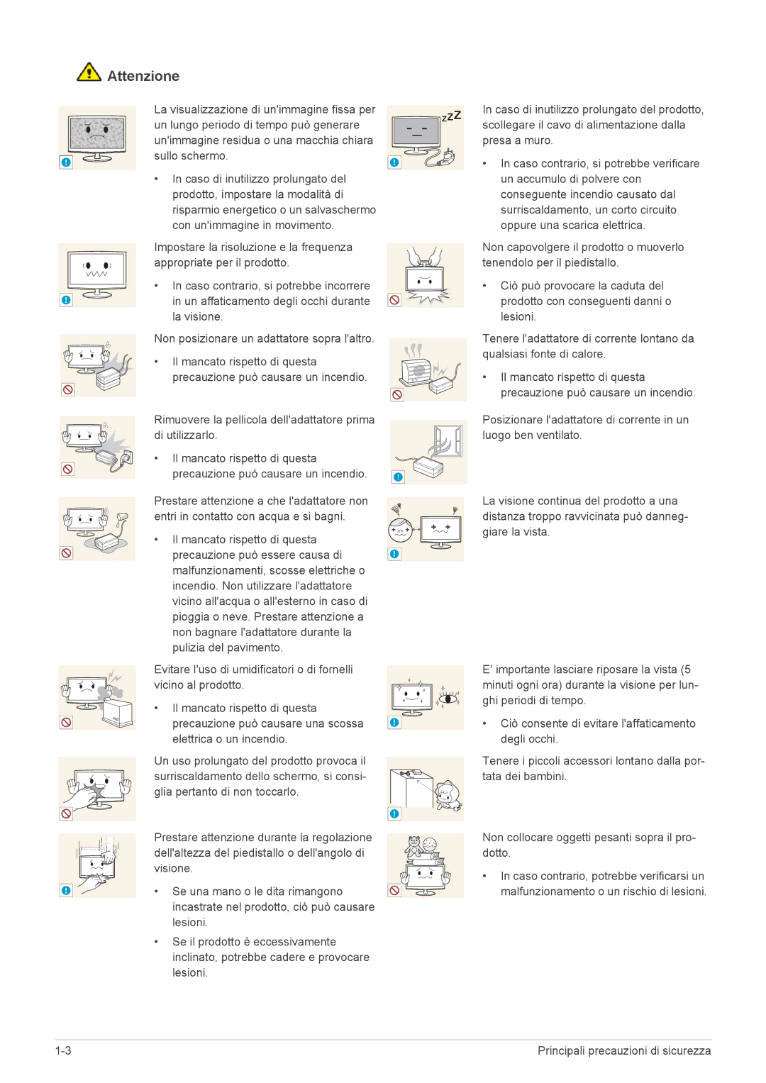 Samsung LS23WHEKFV/EN manual Lesioni 