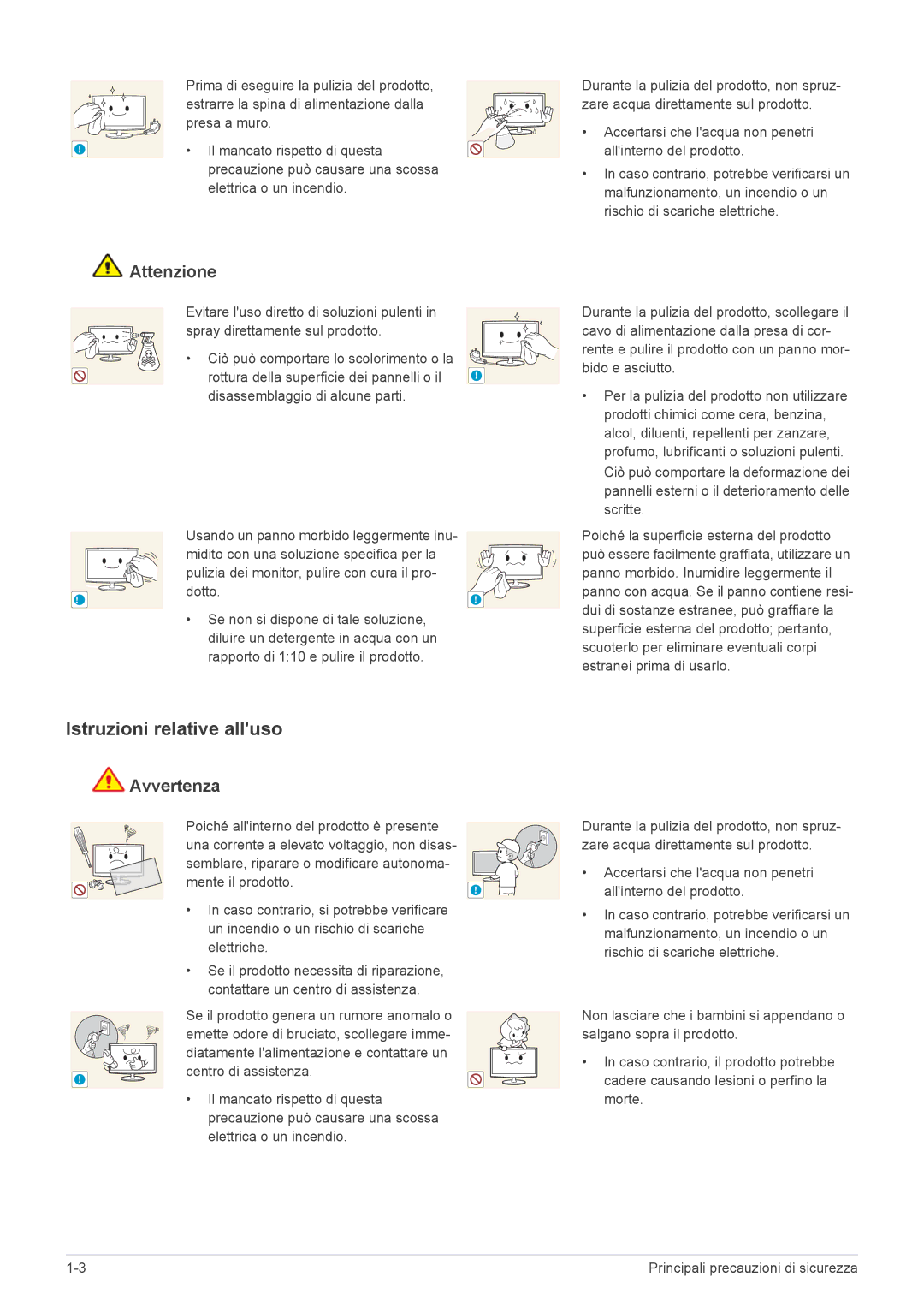 Samsung LS23WHEKFV/EN manual Istruzioni relative alluso 