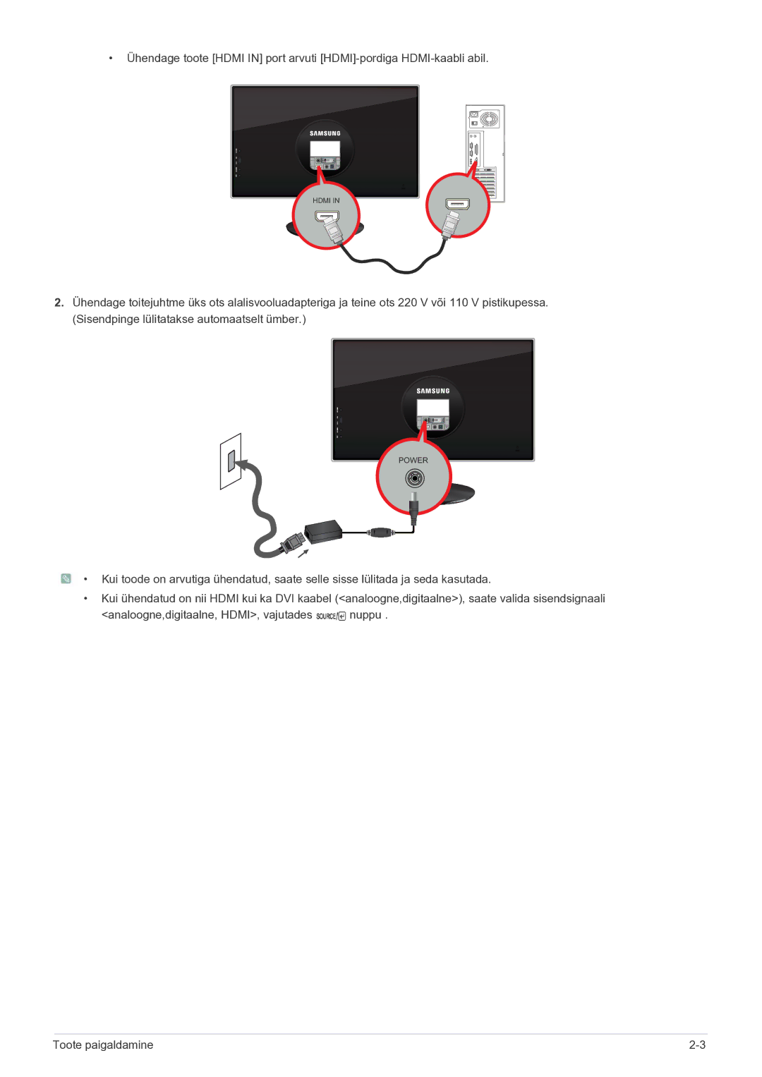 Samsung LS23WHEKFV/EN manual Power 