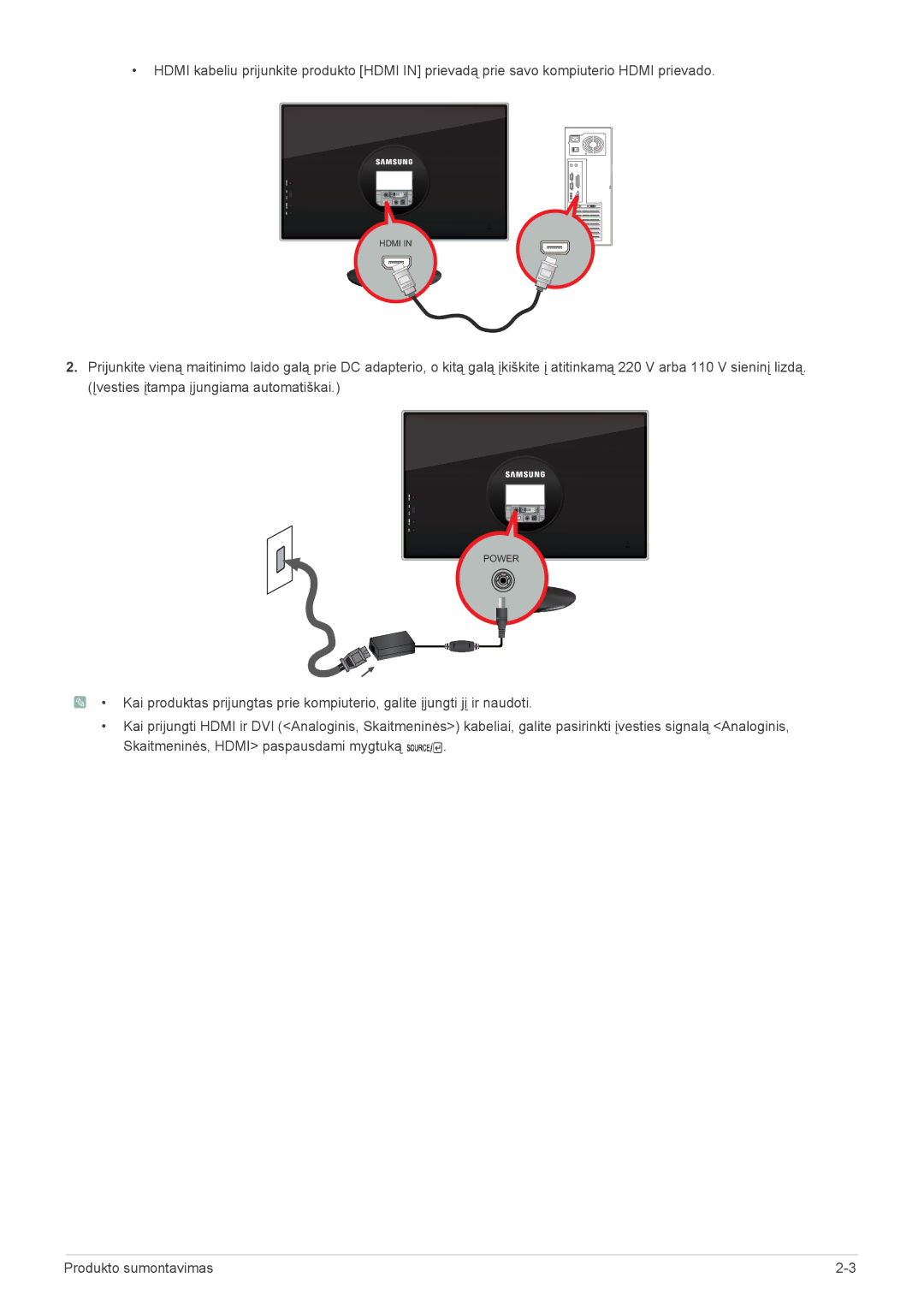 Samsung LS23WHEKFV/EN manual Power 