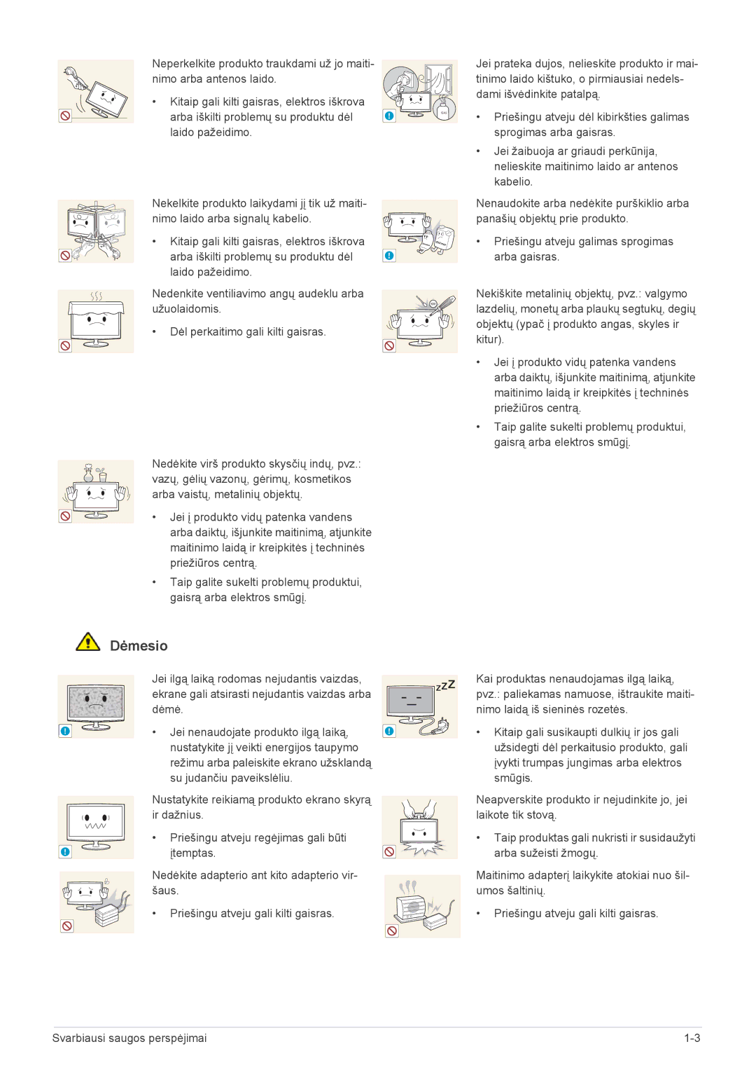 Samsung LS23WHEKFV/EN manual Režimu arba paleiskite ekrano užsklandą 