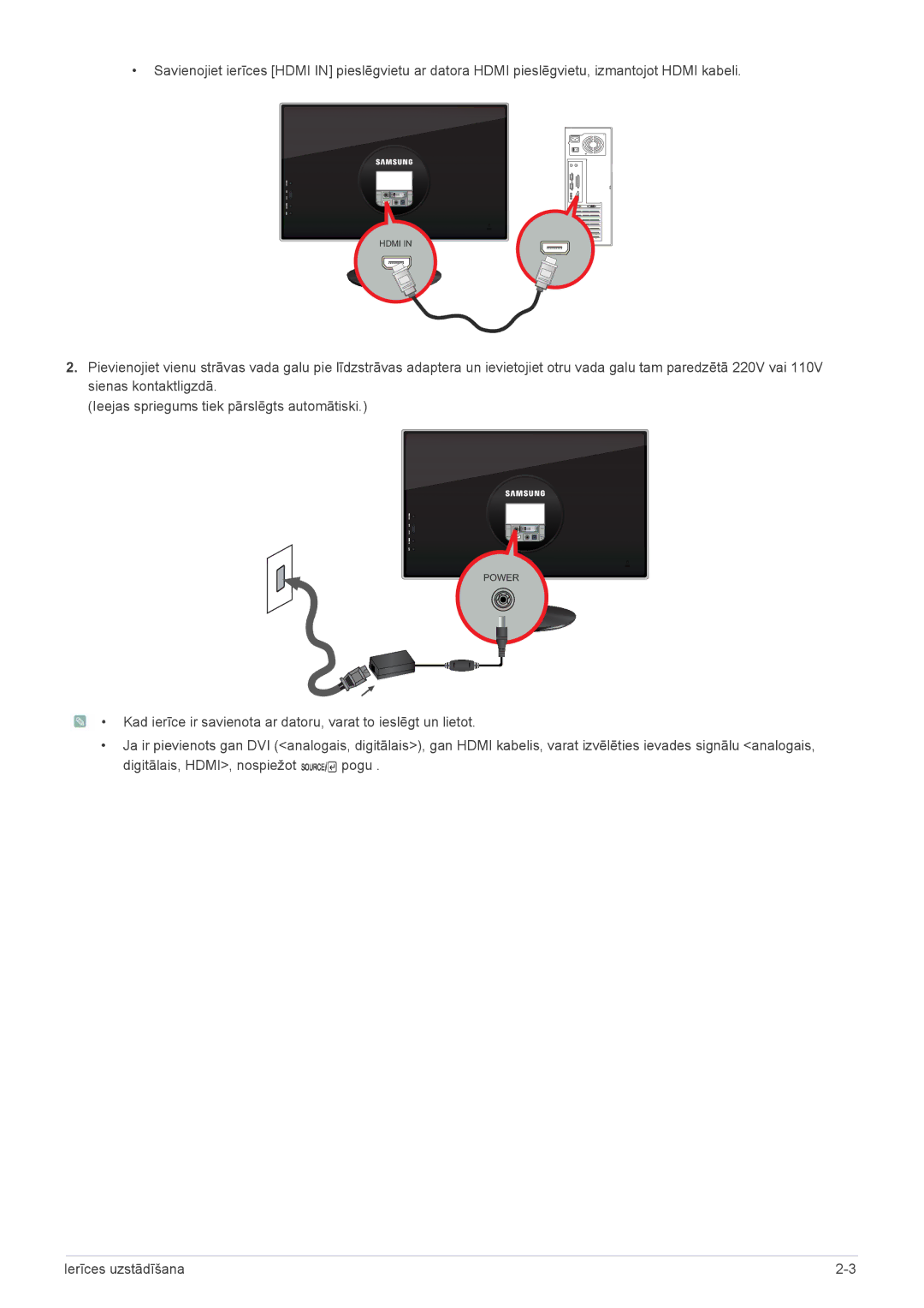 Samsung LS23WHEKFV/EN manual Power 