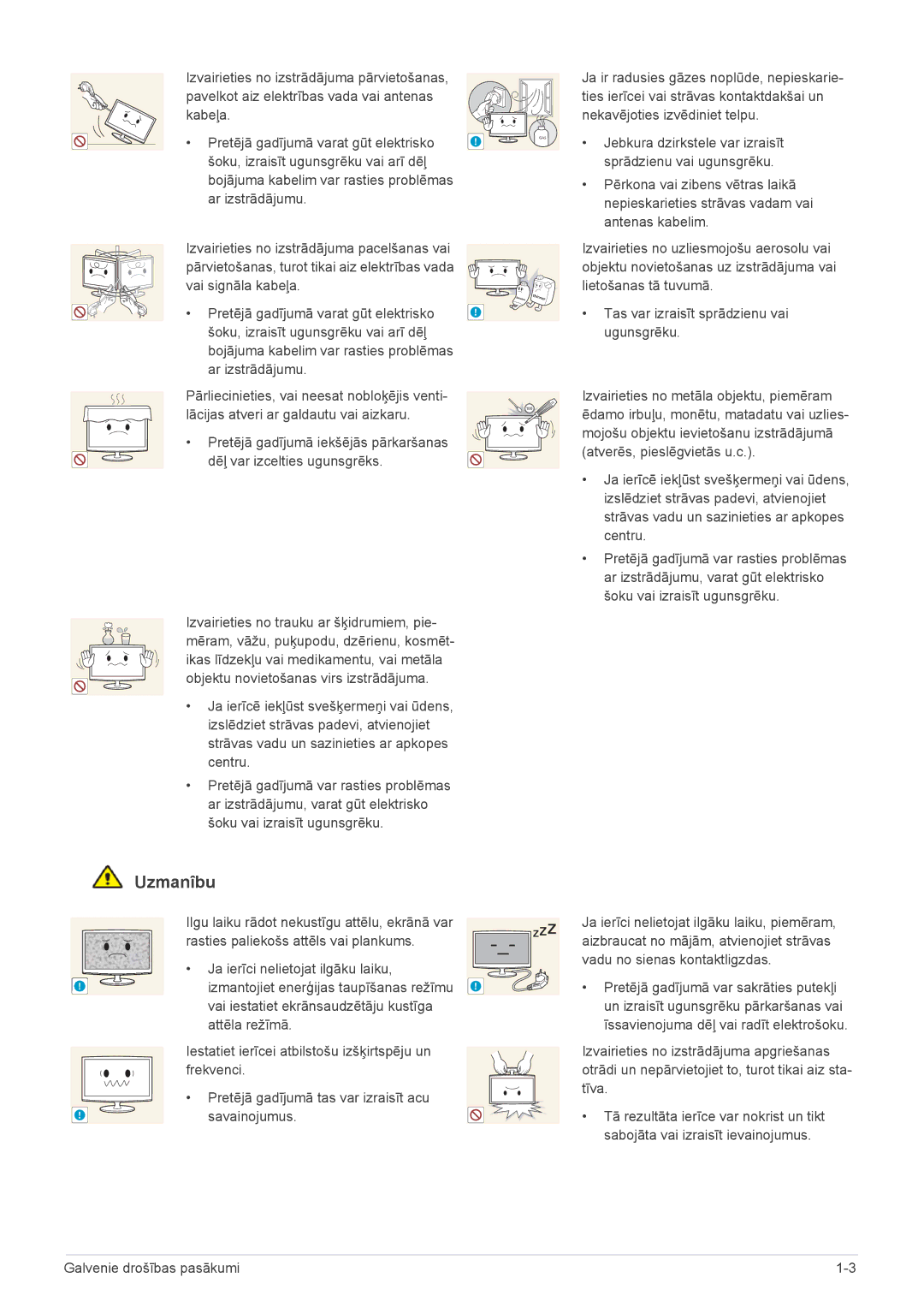 Samsung LS23WHEKFV/EN manual Bojājuma kabelim var rasties problēmas 