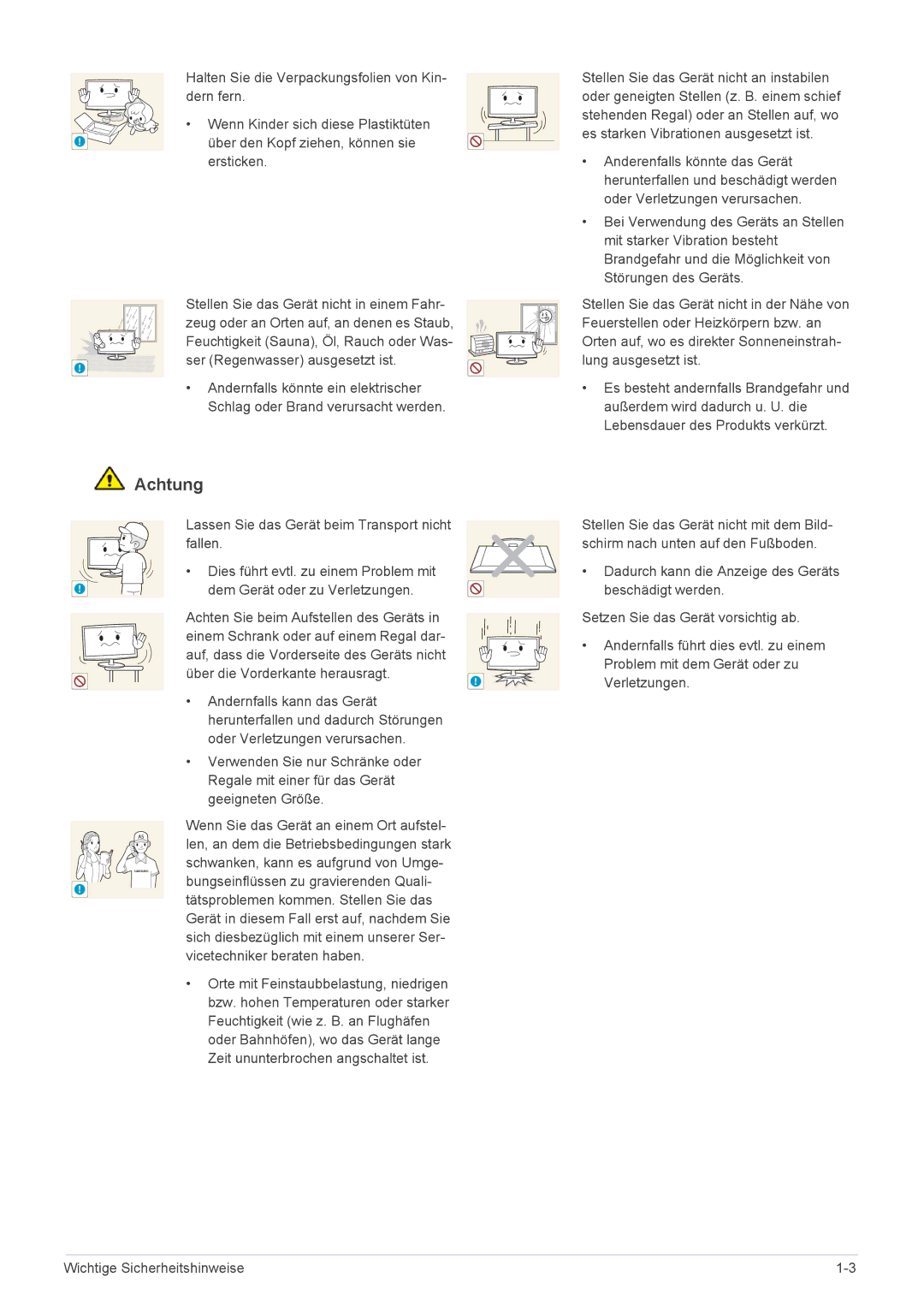 Samsung LS23WHEKFV/EN, LS23WHUKFV/EN manual Ser Regenwasser ausgesetzt ist 