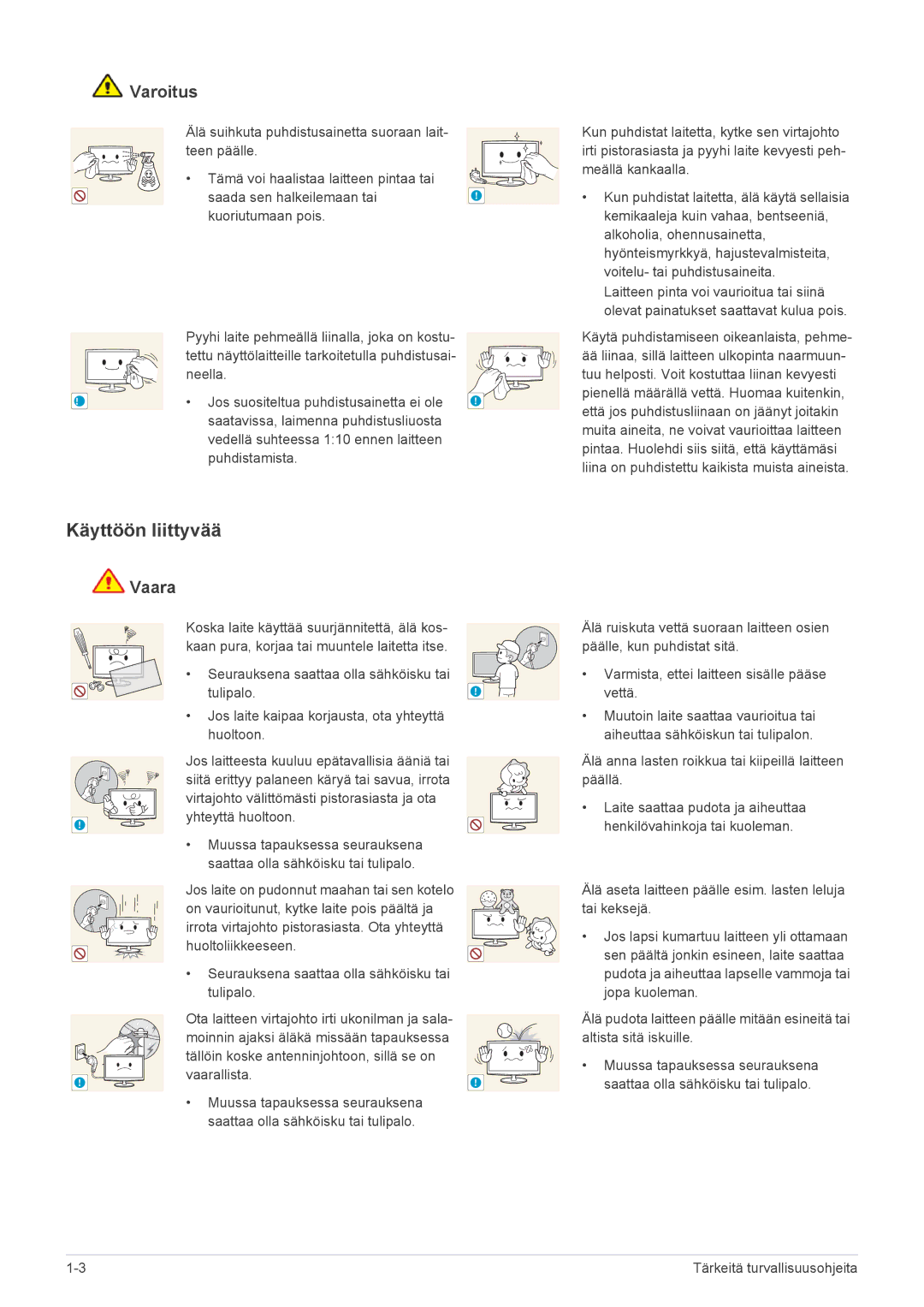 Samsung LS23WHUKFV/EN, LS23WHEKFV/EN manual Käyttöön liittyvää 