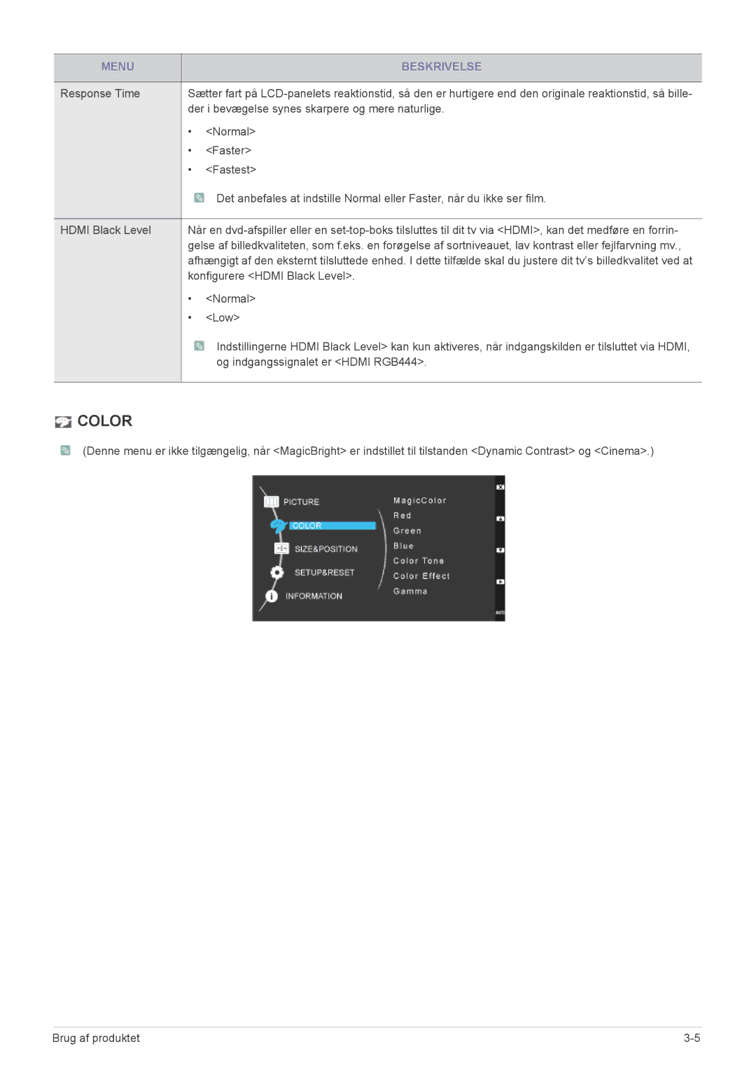 Samsung LS23WHEKFV/EN, LS23WHUKFV/EN manual Color 