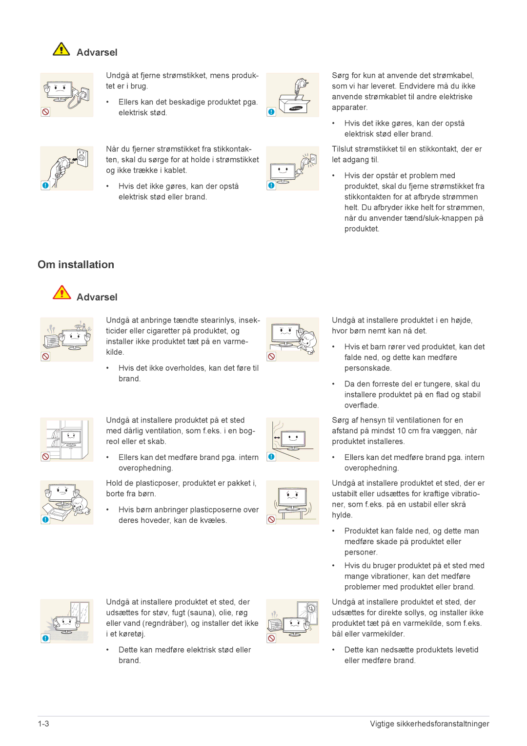 Samsung LS23WHUKFV/EN, LS23WHEKFV/EN manual Om installation 