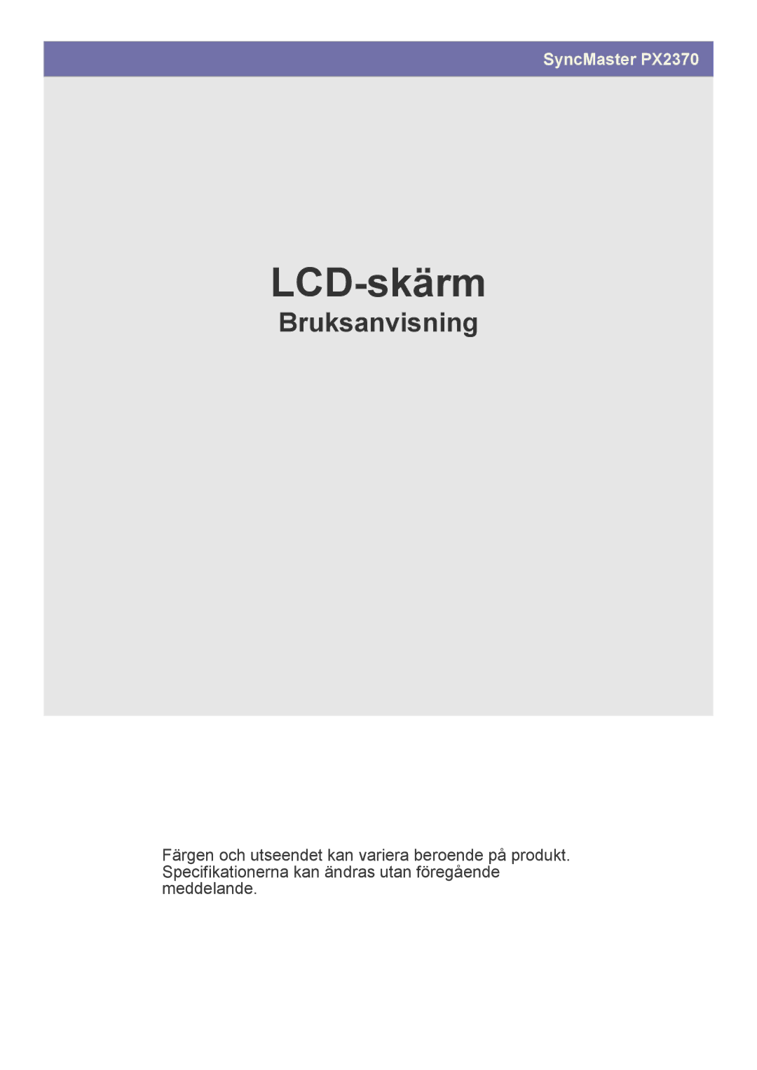 Samsung LS23WHEKFV/EN, LS23WHUKFV/EN manual LCD-skärm 