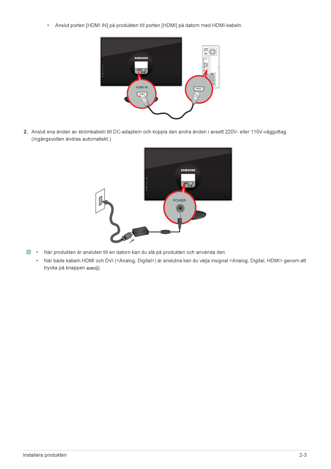 Samsung LS23WHEKFV/EN, LS23WHUKFV/EN manual Power 