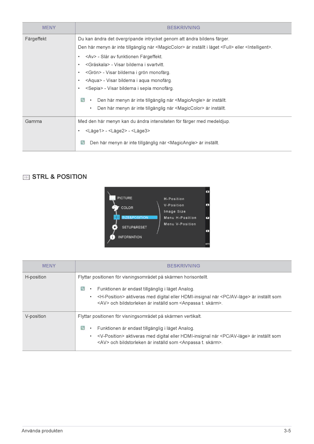 Samsung LS23WHEKFV/EN, LS23WHUKFV/EN manual Strl & Position 