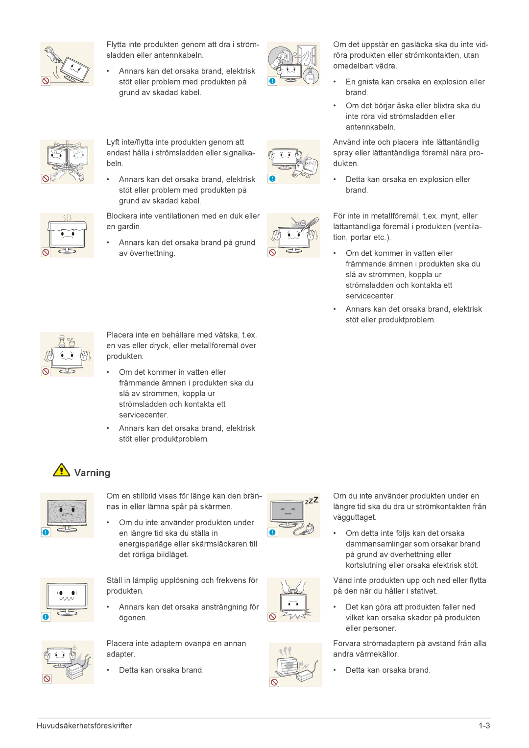 Samsung LS23WHEKFV/EN, LS23WHUKFV/EN manual Nas in eller lämna spår på skärmen 