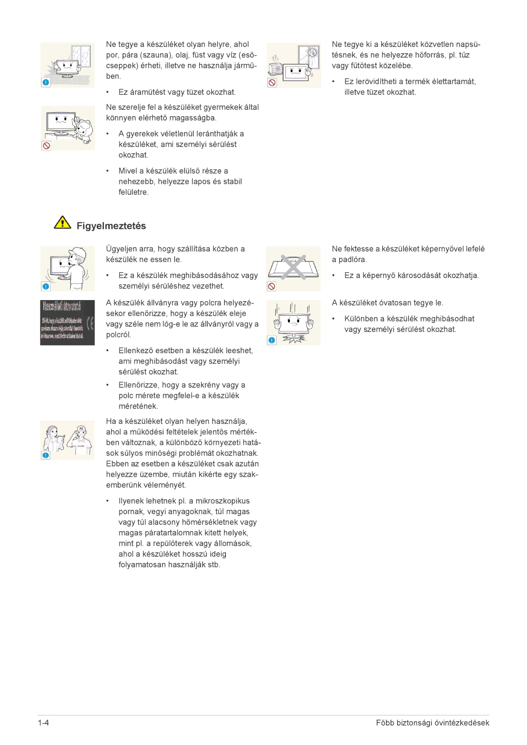 Samsung LS24A300BZ/EN manual Figyelmeztetés 