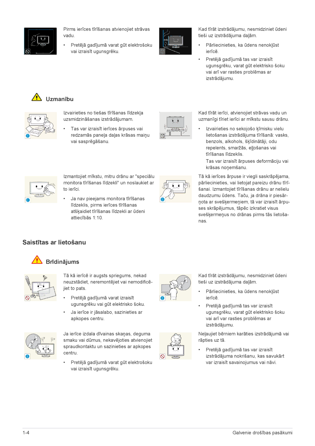 Samsung LS23A350HS/EN, LS24A350HS/EN, LS22A350HS/EN manual Saistītas ar lietošanu 