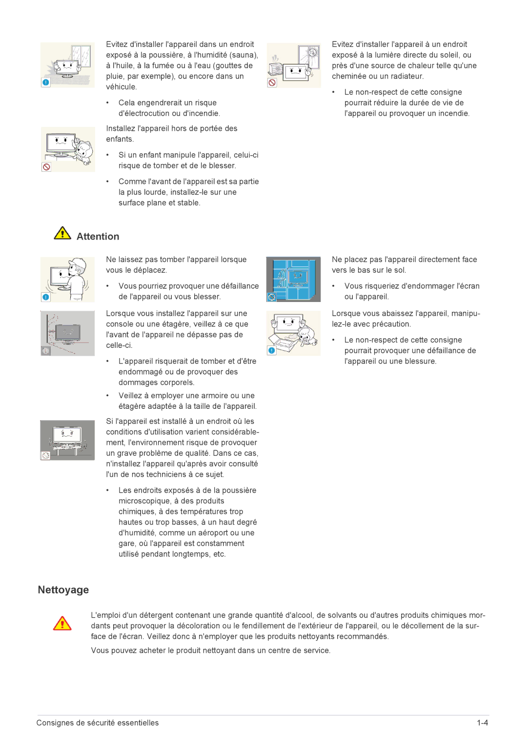 Samsung LS27A350HS/EN, LS24A350HS/EN, LS23A350HS/EN, LS22A350HS/EN manual Nettoyage 