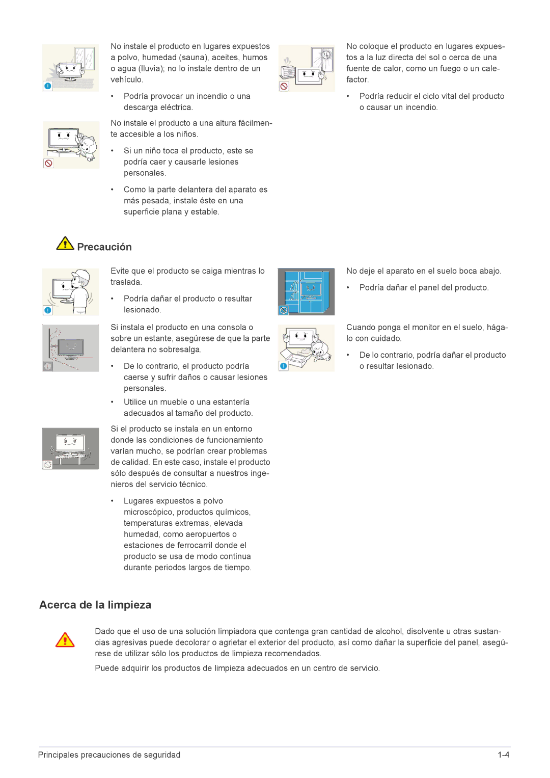 Samsung LS27A350HS/EN, LS24A350HS/EN, LS23A350HS/EN, LS22A350HS/EN manual Acerca de la limpieza 