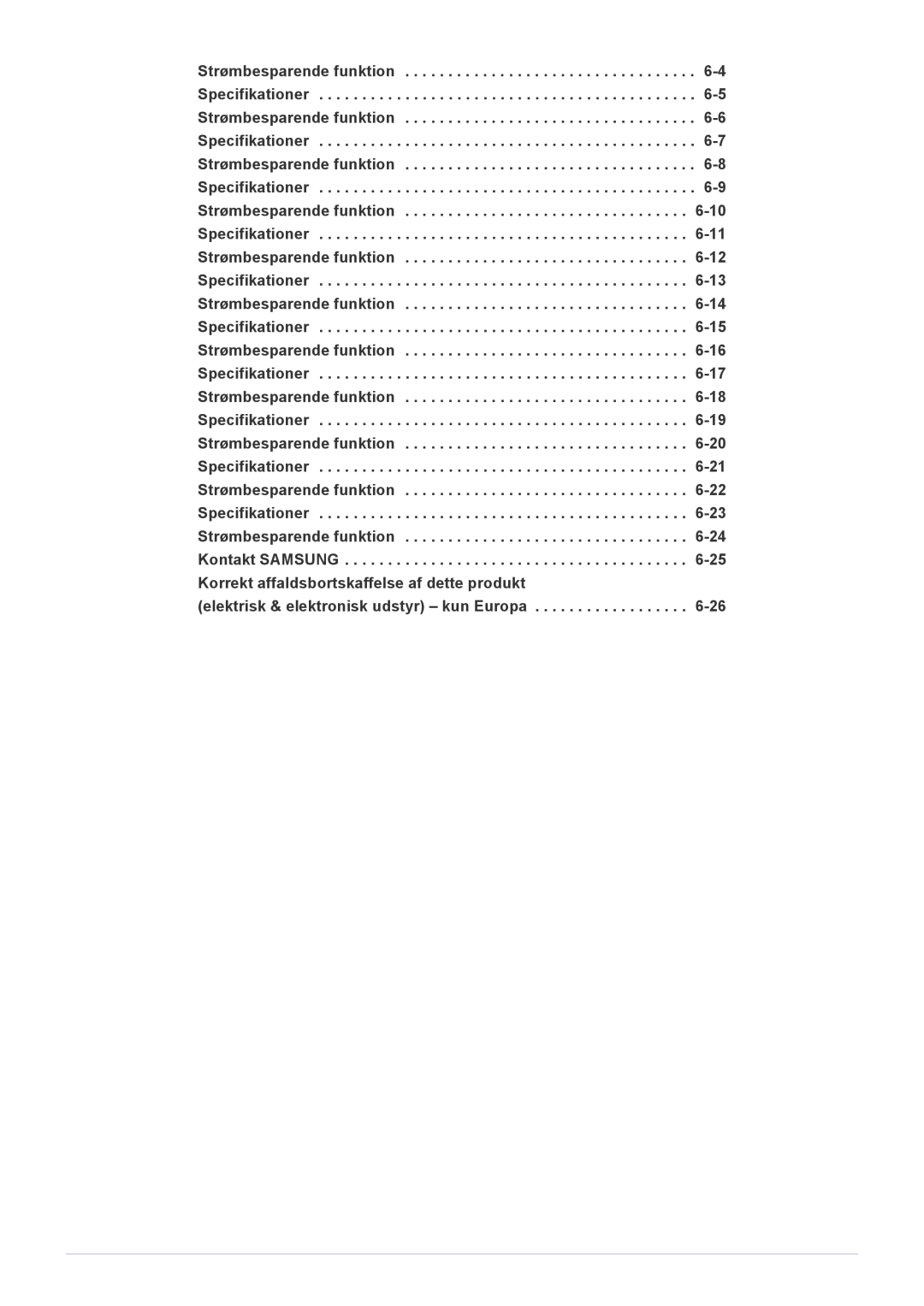 Samsung LS22A350HS/EN, LS24A350HS/EN, LS27A350HS/EN, LS23A350HS/EN manual Elektrisk & elektronisk udstyr kun Europa 