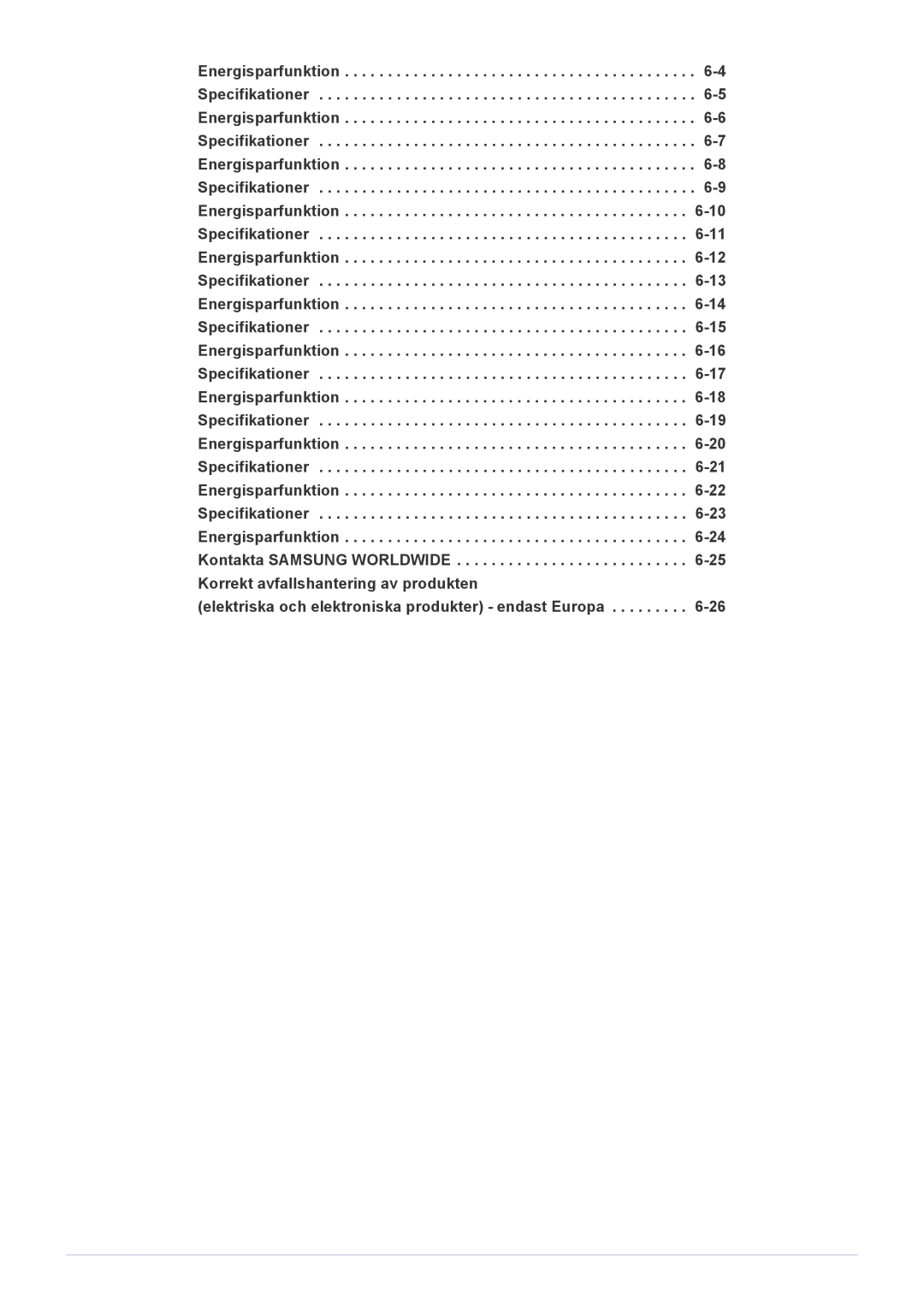 Samsung LS22A350HS/EN, LS24A350HS/EN, LS27A350HS/EN, LS23A350HS/EN manual Elektriska och elektroniska produkter endast Europa 