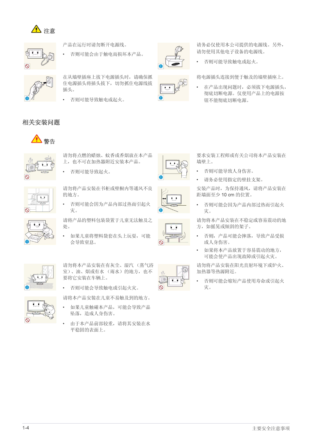 Samsung LS24A350HS/EN, LS27A350HS/EN, LS23A350HS/EN, LS22A350HS/EN manual 相关安装问题 